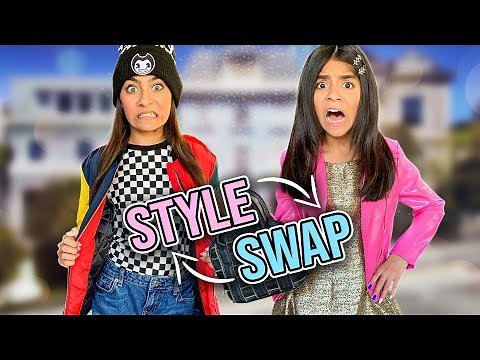 Opposite Sisters Swap Outfits For A Week *EMBARRASSING* | GEM Sisters