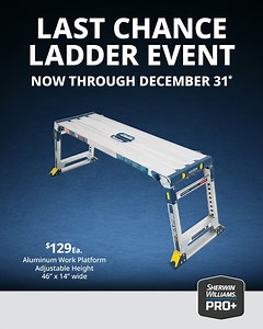4.2K views | Last chance to save on ladders and scaffolds from Werner Ladder Co and Metaltech. Shop now: https://bit.ly/3y0c3qW . Offer valid through 12/31/24. | Sherwin-Williams Paint Pros | Facebook