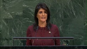 1.2K views · 80 reactions | “America will put our embassy in Jerusalem. That is what the American people want us to do, and it is the right thing to do. No vote in the United Nations will make any difference on that. But this vote will make a difference on how Americans look at the UN, and on how we look at countries who disrespect us in the UN.” | U.S. Mission to the United Nations | Facebook