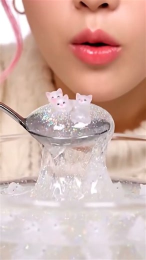 Eating Jelly Cat Soup 🥣 #aiasmr #asmr #mukbang #shorts