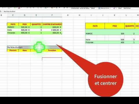 comment centrer sur plusieurs cellules