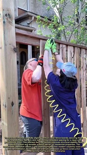 FAST Wooden Fence Installation! Satisfying Teamwork & Precision Carpentry