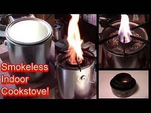 DIY Smokeless Stove! 3 Burners! (Low/Med/Hi) non electric! ethanol "alcohol" powered! Clean burning!