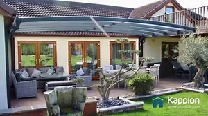 The Ultimate Contemporary Patio Canopy... installed near Rugby. 👀 look at the huge span without the need for intermediate legs. Custom designed by Kappion Canopies with intricate gallows and down pipe detail. http://carports-canopies.com | Kappion Carports & Canopies