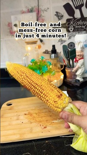 🌽 How to Cook Corn in Microwave | 4 Minute Easy Sweet Corn Recipe #shorts #corn #ytshorts
