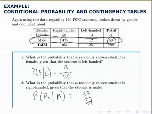 Probability Example: Conditional Probability with a Contingency Table