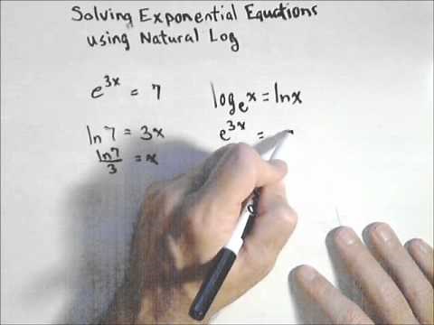 Solving an Exponential Equation Using Natural Log
