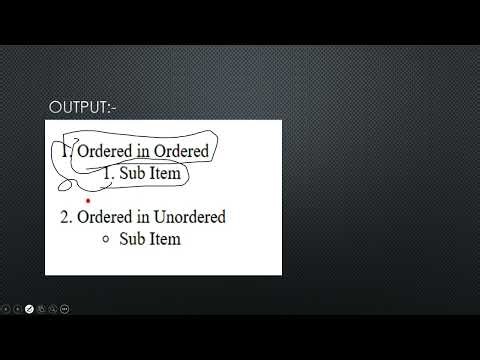 html practical 9 nested ordered and unordered list