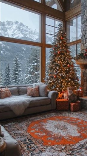 Christmas tree in cabin