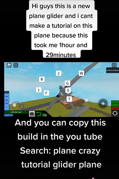 Unique Glider Plane Build in Plane Crazy Roblox