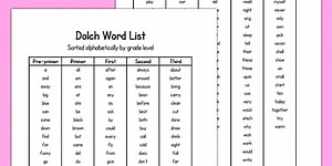 Dolch Sight Word List