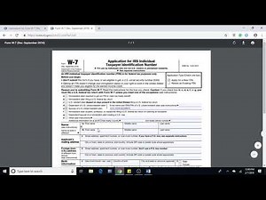 2019: How to fill ITIN application form (w7 form)