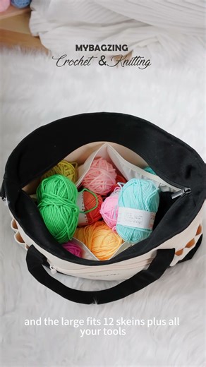 Top Rated Crochet Bag for Yarn Storage Washable Canvas Organizer #mybagzing #crochet