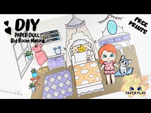 DIY Paper Doll Bedroom Making | Paper Doll Play | Free printable