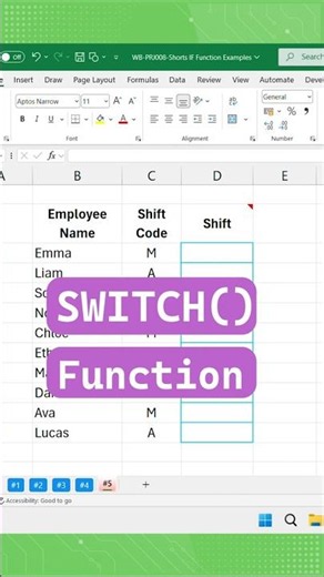How to use SWITCH() in Excel #excel