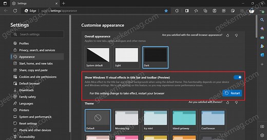 How to Enable Windows 11 Visual (Mica) Effects in Microsoft Edge