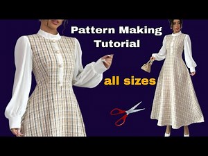 ✅️️ The Secret to Quick & Elegant Long Dress Pattern Making | Chic Dress Sewing Tutorial