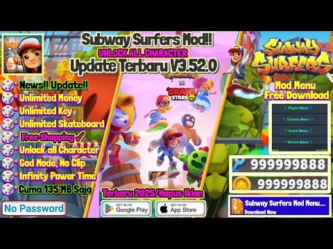 Subway Surfers Update V3.52.0 Mod Menu APK Free Shopping, Unlimited Jump, God Mode By POISON Modz