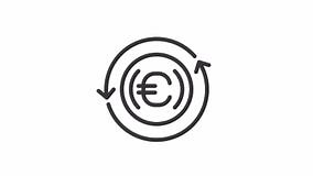 Animated Turning Coin Linear Icon Stock Video - Video of contour, animated: 263235825