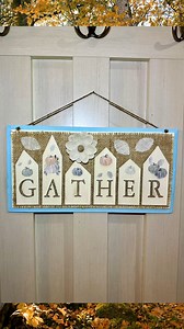 Fall Gather Sign Dollar Tree Decor DIY #falldiy #CraftyBeach #dollartreediy #falldecor | Crafty Beach on YouTube