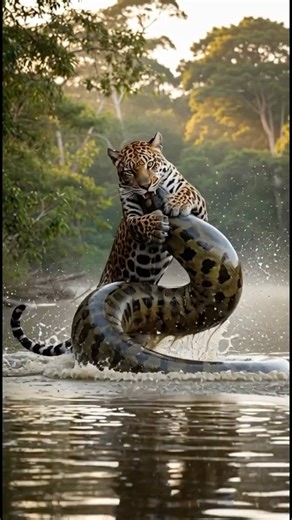 Real Footage: Jaguar Ambushes Giant Anaconda in the Pantanal