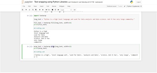 Text wrapping using python | Python Coding