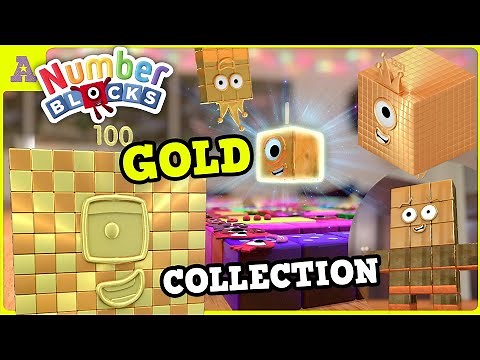 Complete Numberblocks 1, 21, 30 , 100 to 1000 GOLD Cubes & Squares Collection