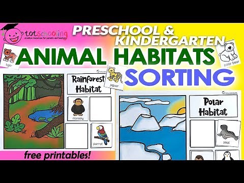 Animal Habitats Sorting - Free Printables by Totschooling