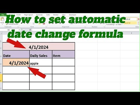 How to set automatic date change formula in excel sheet(spreadsheet basics)