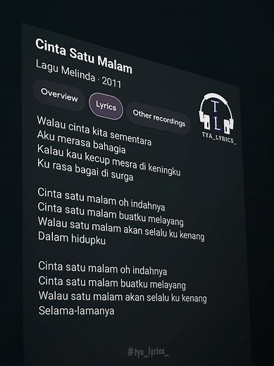 Cinta Satu Malam: Lirik Lagu dan Makna