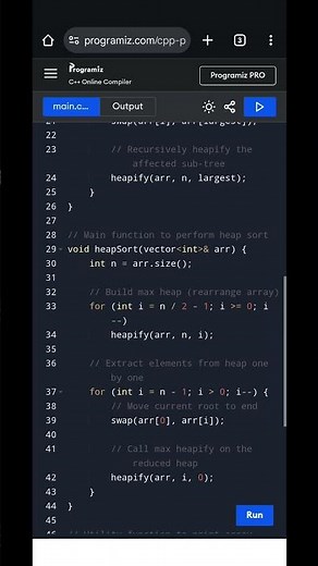 Heap Sort in C++ | Sorting Using Max Heap | Explained with Code