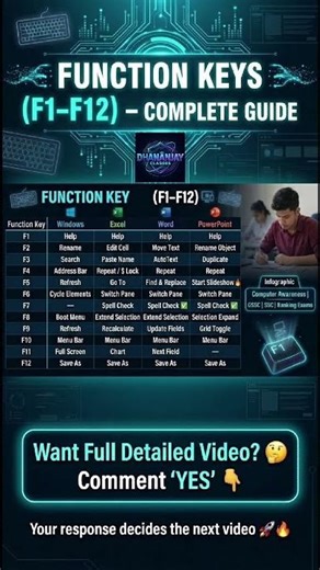 Computer Function Keys (F1–F12) Complete Revision 🚀 | One Shot | OSSC , OSSSC , SSB