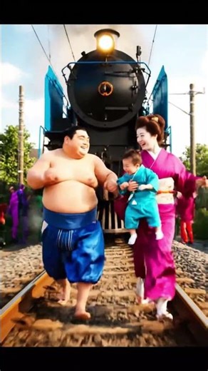 ❤Evolution of baby : train attack on sumo wrestler with family 🥰 Happy Beast ep37✅#cat#cute #shorts