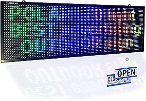 LED sign OUTDOOR 40" x 14" WiFi P10 resolution, full LED RGB color sign with high resolution P10 96x32 dots and new SMD light technology. Perfect solution for advertising