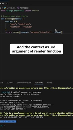5.Pass Data into Django Templates with Jinja Syntax in 1 Minute