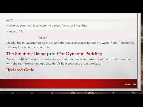 How to Achieve Dynamic Space Printing in Bash