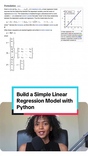 Build a simple Linear Regression Model with Python in just a few minutes. #python #datascience #ml