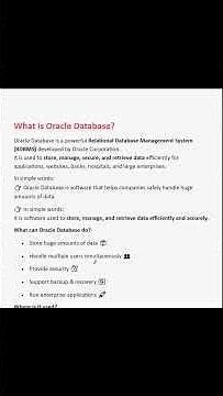 Oracle Database Basics You Must Know 🚀