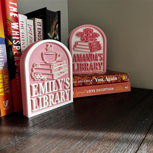 Personalized Library Sign, Custom Bookshelf Sign for Book Nook, Bookish Decor, Book Lover Gift, Readers Gift - Etsy