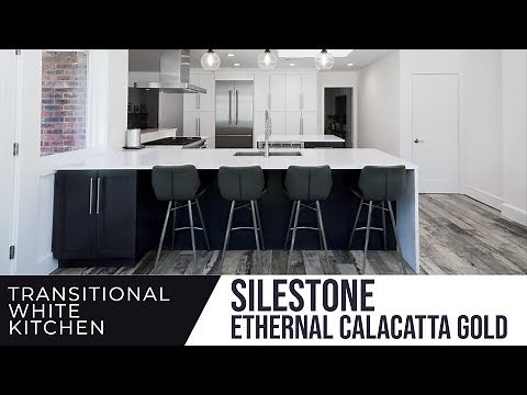 Transitional White Kitchen Silestone Quartz - Eternal Calacatta Gold by Faithful Countertops