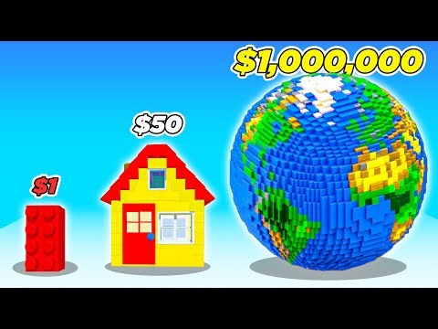 $1 vs. $1,000,000 LEGOS in Construction Set!