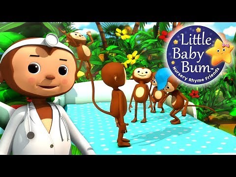 Five Little Monkeys Jumping On The Bed | Nursery Rhymes for Babies by LittleBabyBum - ABCs and 123s
