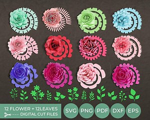 Rolled Flower Svg, Rolled Flower Template, Paper Flower, 3d Flower Svg, Rolled Paper, Cricut Flower Svg, Wedding Flower Svg,digital Download - Etsy