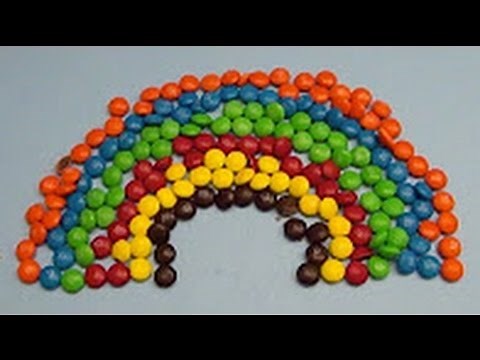 New Learn Colours with Surprise Eggs and a M & M Rainbow!