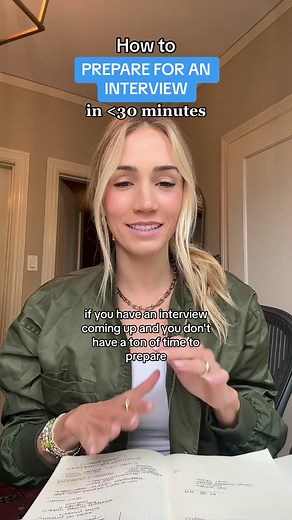 Interview Prep: 30 Minute Version. Here are 5 things to think through & take quick notes on. 1. Stories & examples for behavioral interview questions. 2. Your strengths & gaps. 3. Your hobbies & interests. 4. Questions for the interviewer. 5. Interviewers background. of course, there is much more you can do to prepare - but if youre worried because you dont have a lot of time, you can still get good prep done in 30 minutes or less!! #careertips #careeradvice #careertiktok #jobinterview #jobinter