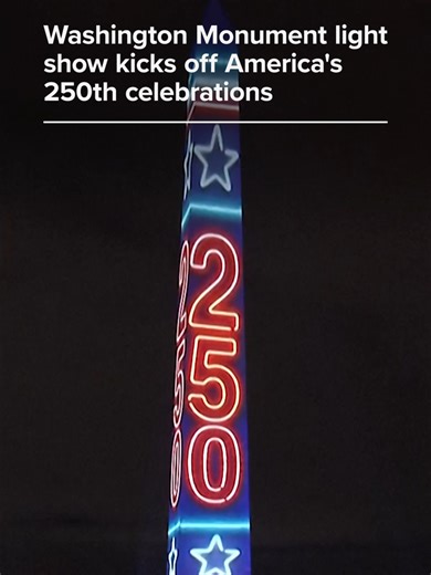 President Trump's plans for wide-scale celebrations to commemorate the nation's 250th birthday got underway on New Year's Eve with the illumination of the Washington Monument on the National Mall. The monument lighting will continue for five nights, as a