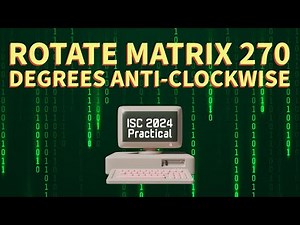 Rotate Matrix 270 Degrees Anti-clockwise in Java | ISC Computer Science 2024 Practical