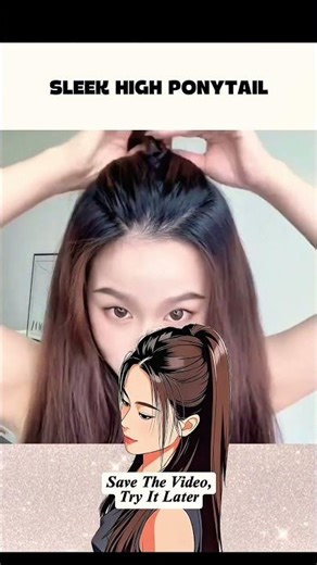 High Ponytail Hair Tutorial-Easy Sleek Ponytail with Face-Framing Layers #highponytail #hairtutorial
