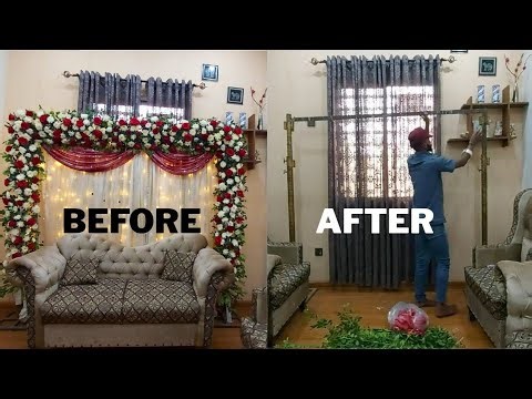 DIY - How to Make Square Wedding Backdrop Decoration with Lights and Flowers - Floral Arch Tutorial