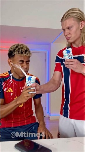 The Milk Prank Hit Yamal Hard 🥛😵 #football #haaland #parody